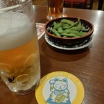 Yakitori No Oogiya - お通しの枝豆はお代わりOK