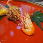 界 遠州 - 川エビ唐揚げ　おさつのかき揚げ