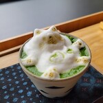 仙巌園茶寮 - 猫の抹茶ラテ