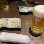 寅八商店 - 生ビールとお通し