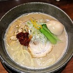 麺の風 祥気 - 八海山辛味噌白湯@1080(味玉は店主からの心遣い)