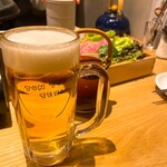 とん豚テジ - 生ビール　550円