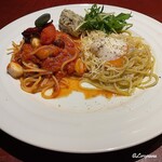ガストロ スケゴロウ - 蛸のラグーのトマトソースと貧乏人のパスタ