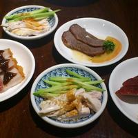 老香港酒家京都 - 前菜 棒々鶏、牛すね肉、皮付き焼豚など