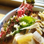 リカースタンド　ベルハウス - おまけ天ぷらは、えのき、しめじ、大葉、春菊&紅生姜