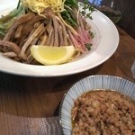 麺や マルショウ - 自家製すり胡麻ダレ冷やし中華+台湾ミンチ(2013/6)