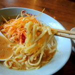 Kuruma Ya Ramen - ねぎ味噌ラーメン(760円)　麺