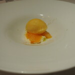 リストランテ カノフィーロ - パッションフルーツと生姜のソルベ　フロマージュブランとデコポン