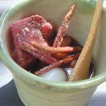 島やさい食堂 てぃーあんだ - 食後のあまがし（ぜんざい）。