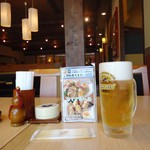Mansaku - 待っている間に生ビール。
