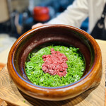 炭と伊 to-re - 森川ファームの難波ねぎと河内鴨の土鍋ご飯