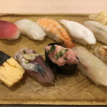 寿司 う月 - う月ランチ大盛　８→１０貫