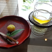 薪の音 - かぼちゃのお饅頭と冷たい御煎茶