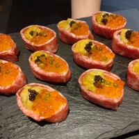 鉄板焼 Baknos - 極み軍艦。ウニ、いくら、キャビア、肉♥️