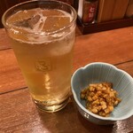 やきとり大吉 - 角ハイボール￥380と百万馬力｢刻みしょうが味噌にんにく｣￥200