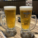 47都道府県の日本酒勢揃い 富士喜商店 - まずは生ビールで乾杯