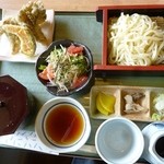 あかぎ庵 - 百日舞茸の天ぷら御膳1,330円