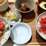 海玄 - 選べる贅沢２種丼のセット全体