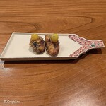 千陽 - 鮟鱇の唐揚げと銀杏の素揚げ