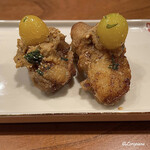千陽 - 鮟鱇の唐揚げと銀杏の素揚げ