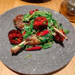 老虎菜 - 例の子羊のやつ、生涯で一度でいい( ・∀・)もう4回も食べてんねん。羊言うたらコレ思い浮かぶ。美味しいけど1人1本はいらん。食べたい人だけ頼んでほしい笑