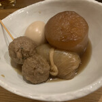 宴処だんだん - おでん　大根、玉子、ロールキャベツ、いわしつみれ