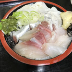 蛯寿し - ②イカ·イワシ丼 ＋ カンパチ、ヒラメ