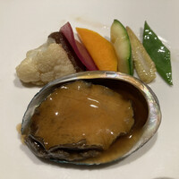 華湘 東武池袋店 - ■鮑魚のステーキ～季節野菜添え