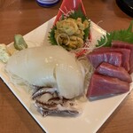 Tsukasa - 塩水うに刺身、980円(税別)・本マグロ赤身刺身、680円(税別)・真イカ刺身、680円(税別)