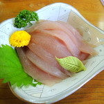 Yoshino Kankou - 岩魚刺身(630円)　わさびが葉っぱの形♪