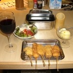 Kushiyasu - ワインと串カツ合うんです☆食べてみて下さい！