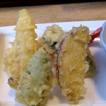 Sushi Kappou Umemoto - 天ぷら（ピーマン、さつまいも、エリンギ、えび、なす））