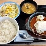 松屋 - ボロネーゼソースエッグハンバーグ定食