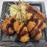 Assortment of 5 types of kushikatsu