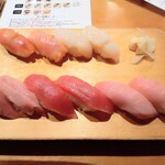 寿司 魚がし日本一 - 中トロ　赤身　大トロ　赤貝　ホタテ