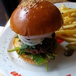 GREAT BURGER MASACHANG - せりと山葵の和風黒毛和牛バーガー