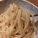 裕の輪 - パスタ　九十九里浜の蛤　九条葱の根　帆立　水烏賊