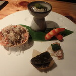 裕の輪 - せいこ蟹　鰯とルッコラ　車海老　ヒラスズキ　鮑＆大根