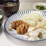 Fried oysters and chicken nanban set meal