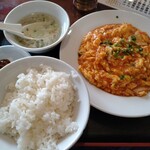 Ryuusen - 玉子と豚のチリソース定食。