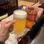 天龍 - ﾜﾀｼは生ビール、旦那さん烏龍茶で乾杯←相変わらず鬼嫁(  ･᷄∀･᷅)･᷄∀･᷅)･᷄∀･᷅)www