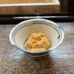 松寿司 - あん肝奈良漬。今やお鮨屋さんの定番になりましたが、松寿司の大将はもうかなり以前から出していたような。