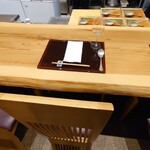 肉料理ふくなが - 案内されたカウンター席