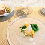 La Brianza - 北海道産ホタテカルパッチョ菜の花自家製カラスミ