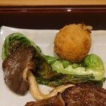 肉料理ふくなが - つけ添えとコロッケ