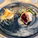 La Brianza - 蕪のフリットミモレットチーズと鯨のフリットそれぞれで。ひゃ〜鯨のフリットレバーっぽくて美味しい(๑´ڡ`๑)あと3個位食べたいくらい。蕪のフリットも香ばしくて甘くて美味しい〜