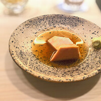 鮨 なんば 日比谷 - ✽ 1／3までトリミング後です。
                    雑味のないクリアな鮟肝は毎度インパクト大
                    でも2／3の行先や如何に…って