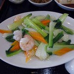 福臨軒 - 海老と青梗菜塩味炒め