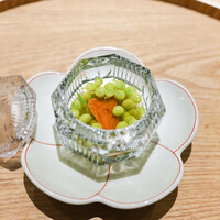 蓬左茶寮 - なみだ豆の鰹コンソメ浸し、バチコ乗せ