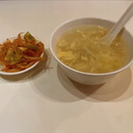 上海飯店 - ランチ 玉子スープと小鉢　食べ放題
